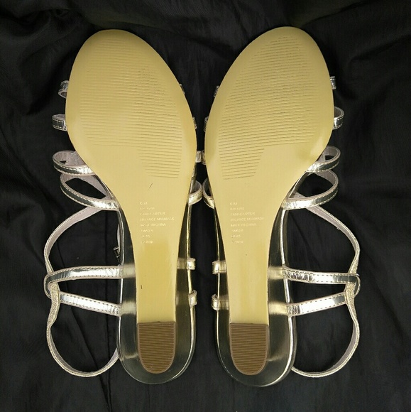 I. Miller Gold Strappy Wedge Heels - Picture 3 of 3